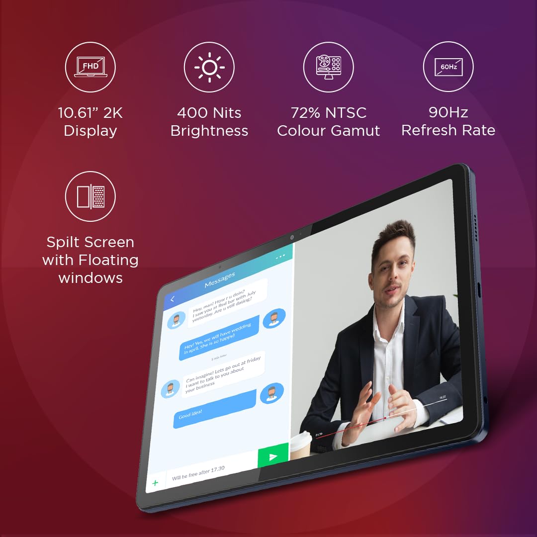 Lenovo Tab M10 5G |10.6 inch (26.9cm)| 6 GB, 128 GB Expandable|Wi-Fi+ 5G | 90 Hz, 2K Display (2000x1200)|Dual Speakers with Dolby Atmos |Android 13 | Octa-Core Processor (Abyss Blue, ZACT0030IN) 