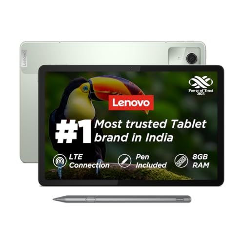 Lenovo Tab M11 with Pen| 4G (LTE) + Wi-Fi | 8 GB RAM, 128 GB ROM (Expandable Upto 1 TB)| 11 Inch Screen, 90 Hz Refresh Rate| Quad Speaker with Dolby Atmos| 13 MP Rear Camera| Google Kids Space 