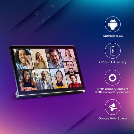 Lenovo Tab Yoga 11| 11 Inch 2K Display| 4 GB RAM, 128 GB ROM| Wi-Fi+4G LTE (with Voice Call)| Quad JBL Speakers| TÜV Low Blue Light Certified| Colour: Storm Grey 