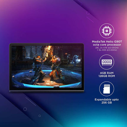 Lenovo Tab Yoga 11| 11 Inch 2K Display| 4 GB RAM, 128 GB ROM| Wi-Fi+4G LTE (with Voice Call)| Quad JBL Speakers| TÜV Low Blue Light Certified| Colour: Storm Grey 
