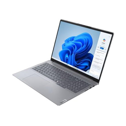 Lenovo ThinkBook 16 AMD Ryzen 5 7535HS (16GB RAM/512GB SSD/Win 11 Home/Office 2024/Backlit Keyboard/Fingerprint) 16" WUXGA IPS 300 Nits Thin & Light Laptop/1Y Warranty/Aluminium Top/1.7kg, 21MWA0BSIN 