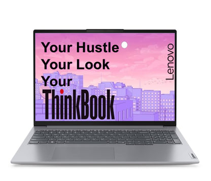 Lenovo ThinkBook 16 AMD Ryzen 7 7735HS (16GB RAM/512GB SSD/Win 11 Home/Office 2024/Backlit Keyboard/Fingerprint) 16" WUXGA IPS 300 Nits Thin & Light Laptop/1Y Warranty/Aluminium Top/1.7kg, 21MWA0R4IN 