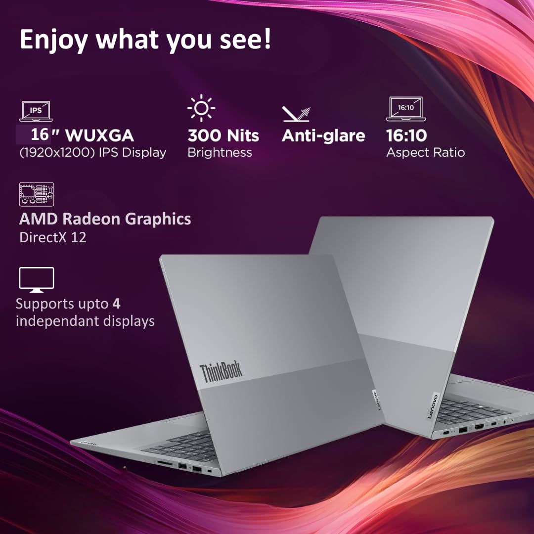 Lenovo ThinkBook 16 Silver Ryzen 5 7535HS Backlit Keyboard 