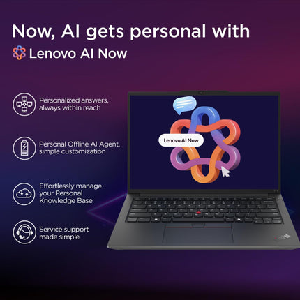 Lenovo ThinkPad E14 AI PC Intel Core Ultra 5 125U | Copilot Key | 16GB RAM | 512GB SSD | 14” WUXGA IPS 300 Nits | Win 11 + Office 2024 | Backlit | Fingerprint | 1.42 kg | 1Y Onsite | Black –21M7S0SJ00 