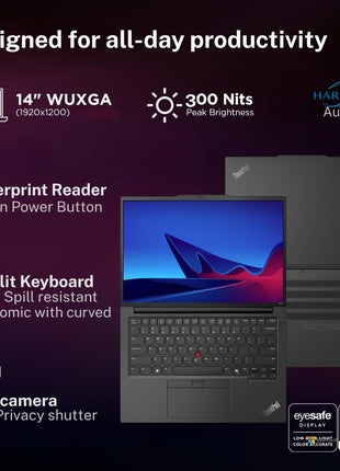 Lenovo ThinkPad E14 AI PC Intel Core Ultra 5 125U | Copilot Key | 16GB RAM | 512GB SSD | 14” WUXGA IPS 300 Nits | Win 11 + Office 2024 | Backlit | Fingerprint | 1.42 kg | 1Y Onsite | Black –21M7S0SJ00 