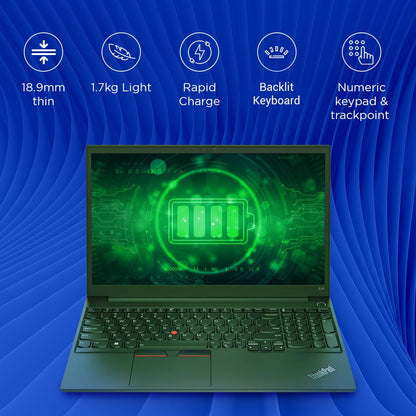 Lenovo ThinkPad E15 Intel Core i5 12th Gen 15.6" (39.62cm) FHD 250 Nits Thin and Light Laptop (8GB RAM/512GB SSD/Windows 11 Home/Backlit/FPR/Black/1.7 kg), 21E6S05B00 