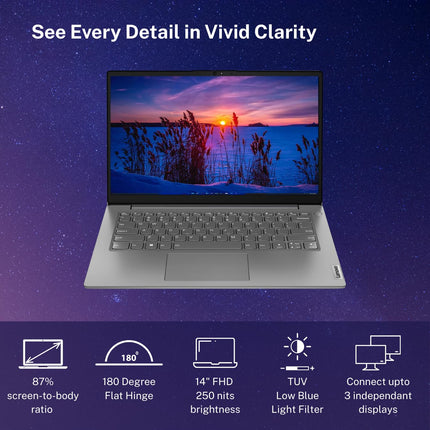 Lenovo V14 Intel Core i5 13th Gen 14" FHD (1920x1080) Antiglare 250 Nits Thin and Light Laptop (16GB RAM/512GB SSD/Windows 11 Home/Office 2024/Iron Grey/1.43 kg), 83A0A0PTIN 