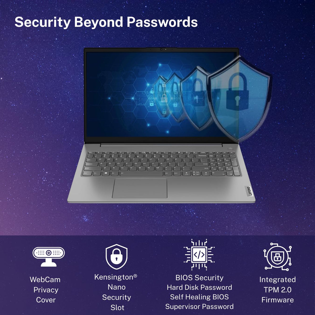 Lenovo V15 Intel Core i3 13th Gen (16GB RAM/512GB SSD/Windows 11 Home/Office 2024/Iron Grey) 15.6" FHD (1920x1080) Antiglare 250 Nits Thin & Light Laptop/1Y Onsite/1.65 kg, 83CCA08KIN 