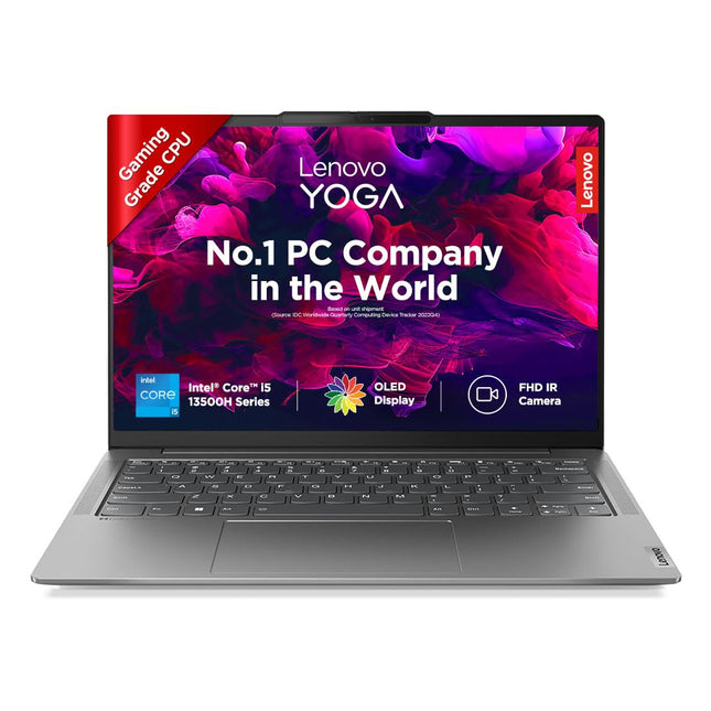 Lenovo Yoga Slim 6 13th Gen Intel Evo Core i5 13500H 14"(35.5cm) WUXGA-OLED 400Nit Laptop (16GB/1TB SSD/60Hz Refresh/Win 11/Office 2021/Backlit KB/Alexa/3 Month Game Pass/Grey/1.3Kg), 83E00012IN 