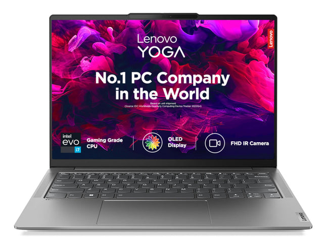 Lenovo Yoga Slim 6 Intel Core i7 13700H 14"(35.5cm)WUXGA OLED 400Nit Laptop(16GB/512GB SSD/60Hz Refresh/Win 11/Office 2021/Backlit KB/1Yr Warranty/Alexa/3 month Game Pass/Storm Grey/1.35Kg),83E00007IN 