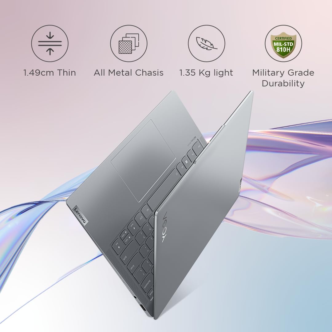 Lenovo Yoga Slim 6 Intel Core i7 13700H 14"(35.5cm)WUXGA OLED 400Nit Laptop(16GB/512GB SSD/60Hz Refresh/Win 11/Office 2021/Backlit KB/1Yr Warranty/Alexa/3 month Game Pass/Storm Grey/1.35Kg),83E00007IN 