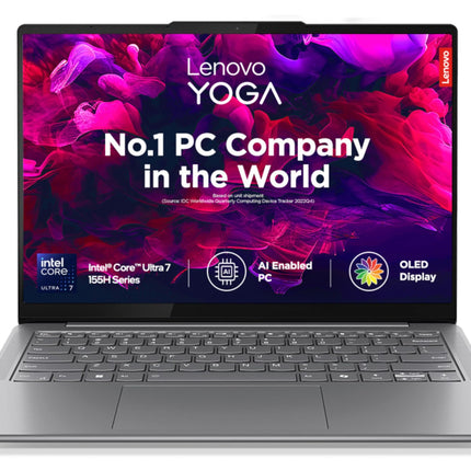 Lenovo Yoga Slim 7 2025 Intel Core Ultra 7 155H 14"(35.5cm) WUXGA-OLED 400Nits Laptop (16GB RAM/512GB SSD/AI PC/2Wx4 Speakers/Windows 11/Office Home 2024/1Yr ADP Free/Grey/1.39Kg), 83CV009XIN 