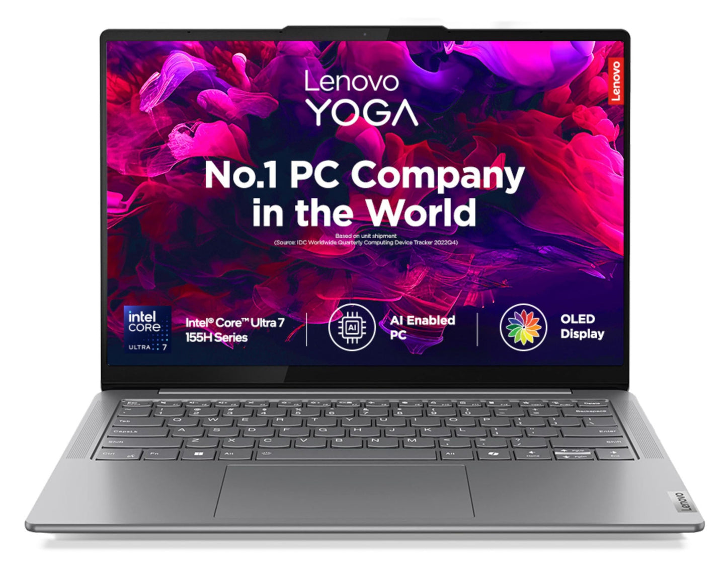 Lenovo Yoga Slim 7 2025 Intel Core Ultra 7 155H 14"(35.5cm) WUXGA-OLED 400Nits Laptop (16GB RAM/512GB SSD/AI PC/2Wx4 Speakers/Windows 11/Office Home 2024/1Yr ADP Free/Grey/1.39Kg), 83CV009XIN 