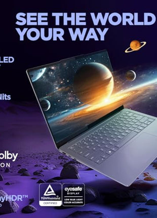 Lenovo Yoga Slim 7 2025 Intel Core Ultra 7 155H 14"(35.5cm) WUXGA-OLED 400Nits Laptop (16GB RAM/512GB SSD/AI PC/2Wx4 Speakers/Windows 11/Office Home 2024/1Yr ADP Free/Grey/1.39Kg), 83CV009XIN 