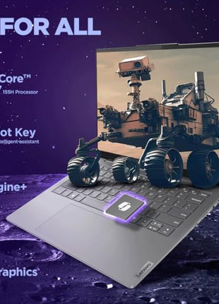 Lenovo Yoga Slim 7 2025 Intel Core Ultra 7 155H 14"(35.5cm) WUXGA-OLED 400Nits Laptop (16GB RAM/512GB SSD/AI PC/2Wx4 Speakers/Windows 11/Office Home 2024/1Yr ADP Free/Grey/1.39Kg), 83CV009XIN 