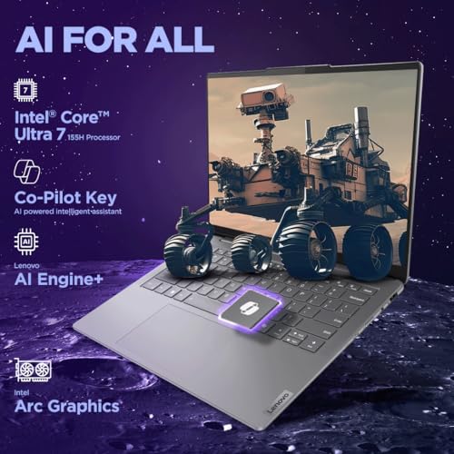 Lenovo Yoga Slim 7 2025 Intel Core Ultra 7 155H 14"(35.5cm) WUXGA-OLED 400Nits Laptop (16GB RAM/512GB SSD/AI PC/2Wx4 Speakers/Windows 11/Office Home 2024/1Yr ADP Free/Grey/1.39Kg), 83CV009XIN 