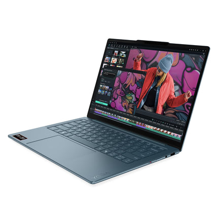 Lenovo Yoga Slim 7 AMD Ryzen AI 7 350, Copilot+ AI PC(32GB RAM/1TB SSD/14"(35.5cm)WUXGA OLED/AI Now/50 TOPS/Windows 11/Office Home 2024/Backlit Keyboard/1Yr ADP Free/Teal/1.19Kg), 83JY000UIN AI Laptop 