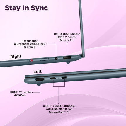 Lenovo Yoga Slim 7 AMD Ryzen AI 7 350, Copilot+ AI PC(32GB RAM/1TB SSD/14"(35.5cm)WUXGA OLED/AI Now/50 TOPS/Windows 11/Office Home 2024/Backlit Keyboard/1Yr ADP Free/Teal/1.19Kg), 83JY000UIN AI Laptop 