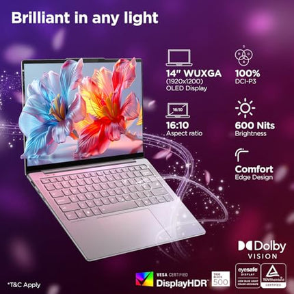 Lenovo Yoga Slim 7 Aura Edition Intel Core Ultra 5 228V,Copilot+ AI PC(32GB RAM/1TB SSD/14(35.5cm) WUXGA OLED AI Now/40 Tops/Windows 11/Office Home 2024/1Yr ADP/Grey/1.19Kg), 83JX001LIN AI Laptop 