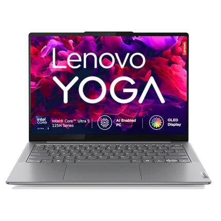 Lenovo Yoga Slim 7, Intel Core Ultra 5 125H, 16GB RAM, 512GB SSD, WUXGA-OLED 14"(35.5cm), Windows 11, Office Home 2024, Grey, 1.39Kg, 83CV0085IN, 400Nits, 2Wx4 Speakers, 1Yr ADP Free, AI PC 