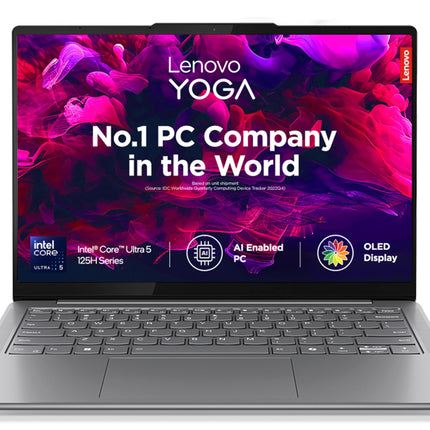 Lenovo Yoga Slim 7 Intel Core Ultra 5 125H Built-in AI 14"(35.5cm) WUXGA-OLED 400Nits Laptop (16GB/512GB SSD/60Hz/100% DCI-P3/Win11/MSO 21/1Yr ADP Free/Alexa/3 month Game Pass/Grey/1.39Kg), 83CV003MIN 