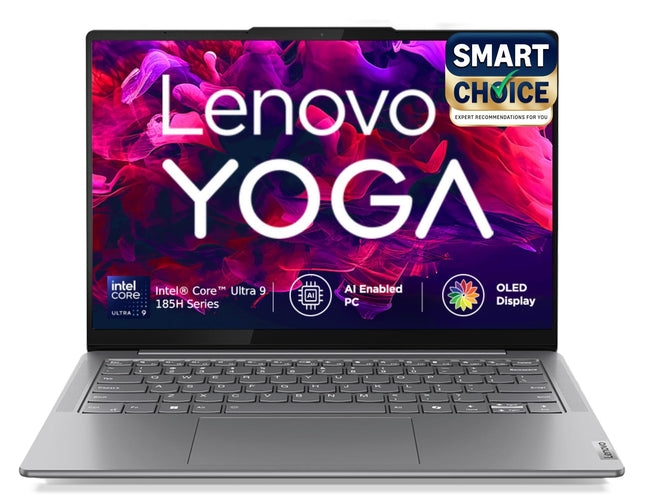 Lenovo Yoga Slim 7 (Smartchoice) Intel Core Ultra 9 185H 14"(35.5cm) WUXGA-OLED Laptop (32GB RAM/1TB SSD/AI PC/Windows 11/Microsoft 365 Basic + Office Home 2024/1Yr ADP Free/Grey/1.39Kg), 83CV00B3IN 
