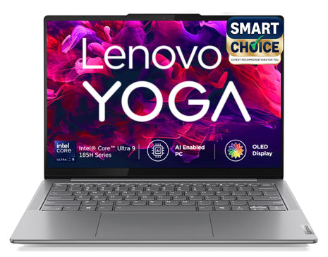 Lenovo Yoga Slim 7 (Smartchoice) Intel Core Ultra 9 185H 14"(35.5cm) WUXGA-OLED Laptop (32GB RAM/1TB SSD/AI PC/Windows 11/Microsoft 365 Basic + Office Home 2024/1Yr ADP Free/Grey/1.39Kg), 83CV00B3IN 