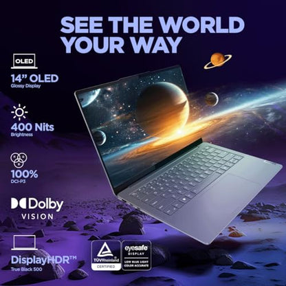 Lenovo Yoga Slim 7 (Smartchoice) Intel Core Ultra 9 185H 14"(35.5cm) WUXGA-OLED Laptop (32GB RAM/1TB SSD/AI PC/Windows 11/Microsoft 365 Basic + Office Home 2024/1Yr ADP Free/Grey/1.39Kg), 83CV00B3IN 