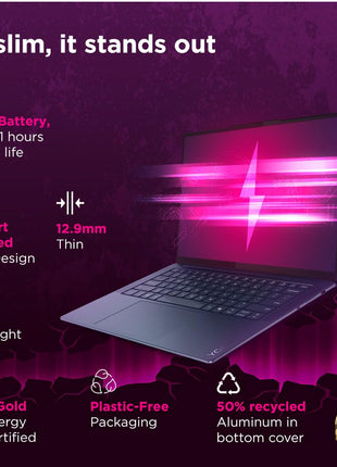 Lenovo Yoga Slim 7 Snapdragon X Elite X1E Built in-AI with Copilot+ 14"(35.5cm) 3K OLED 500Nits Touchscreen Laptop (32GB/1TB SSD/90Hz/Qualcomm NPU 45TOPS/Win11/MSO/1Yr ADP Free/Cosmic Blue/1.4Kg) 