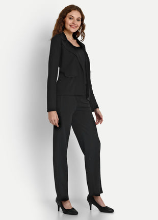 Leriya Fashion 3-Piece Blazer Set for Women (2XL, Black) 