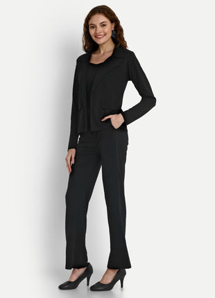 Leriya Fashion 3-Piece Blazer Set for Women (2XL, Black) 