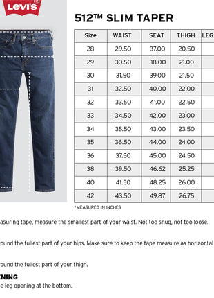 Levi's Men's 512 Slim Tapered Fit Mid Rise Light Fade Stretchable Jeans Blue 