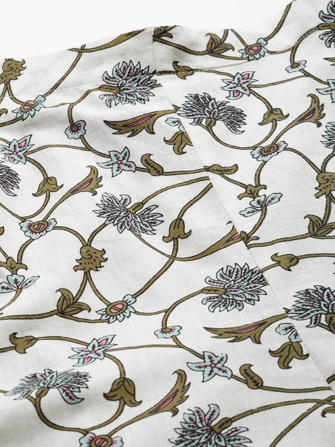 Libas White Printed Cotton Night Suit 