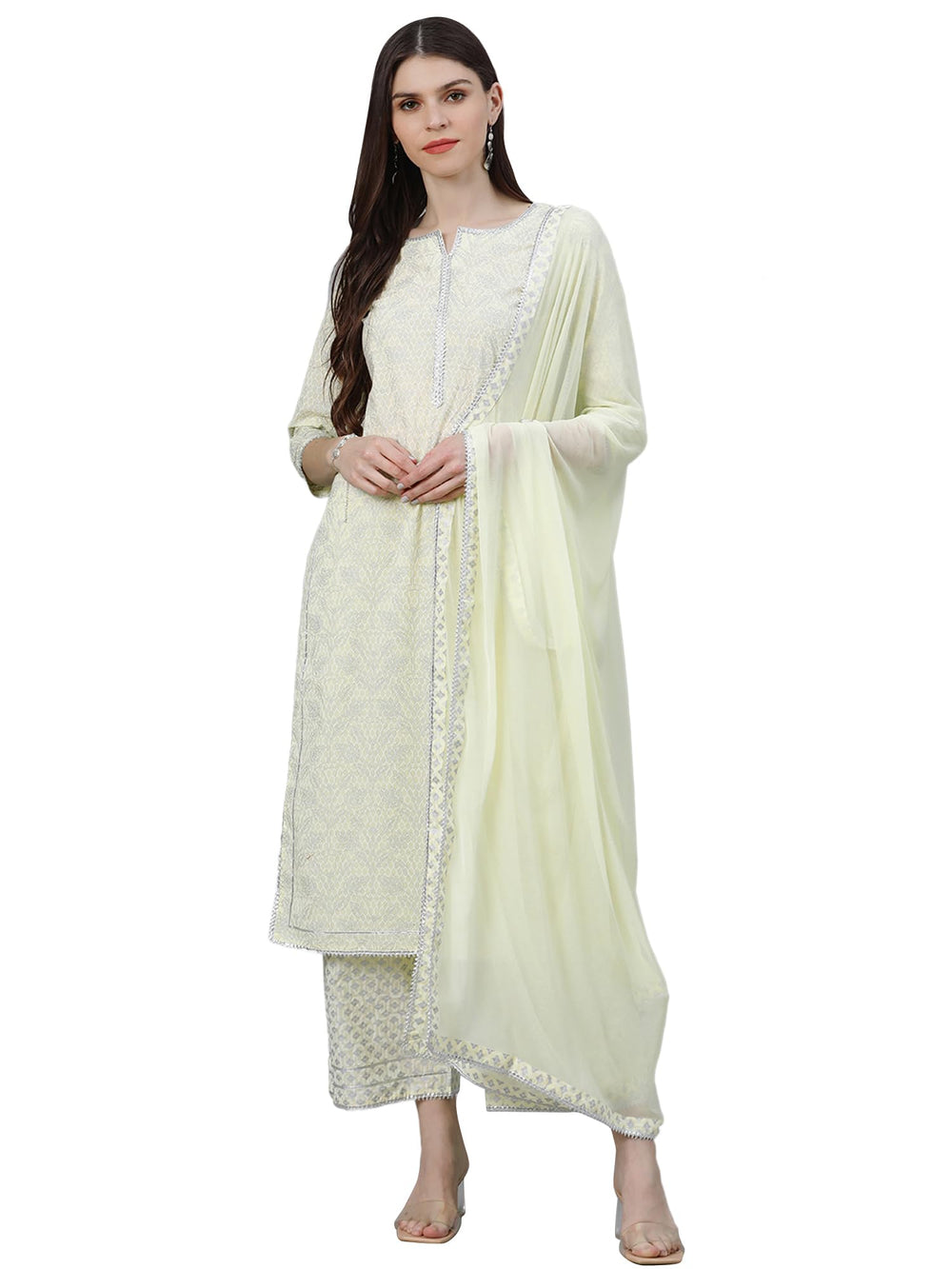Libas Women's Cotton Kurta Sets (13040O_Yellow