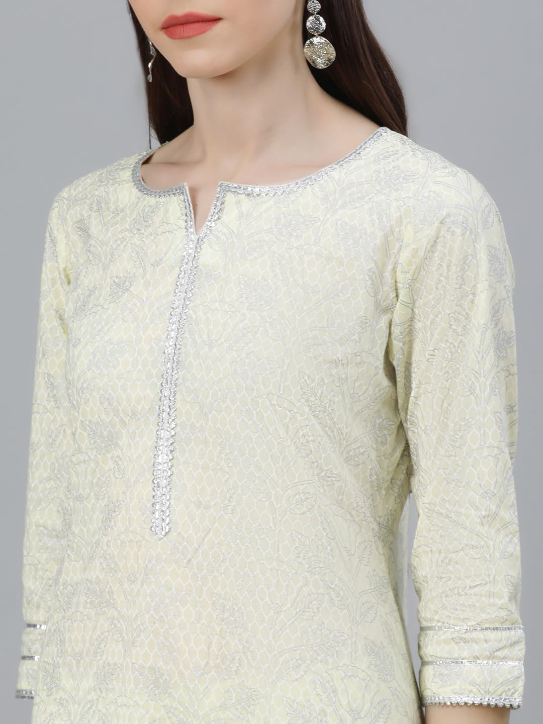 Libas Women's Cotton Kurta Sets (13040O_Yellow 