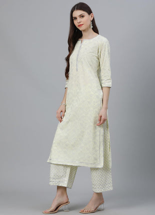 Libas Women's Cotton Kurta Sets (13040O_Yellow 