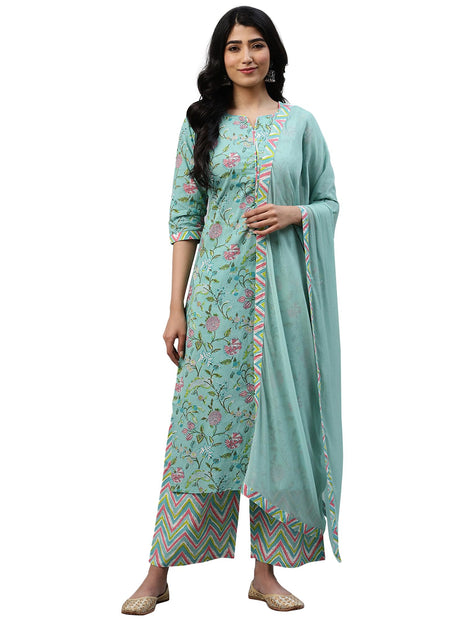 Libas Women's Cotton Kurta Sets (13063O_Multicoloured 