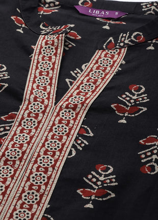 Libas Women's Cotton Kurta Sets (20119O_Black 