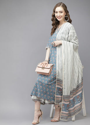 Libas Women's Cotton Kurta Sets (20128O_Multicoloured 