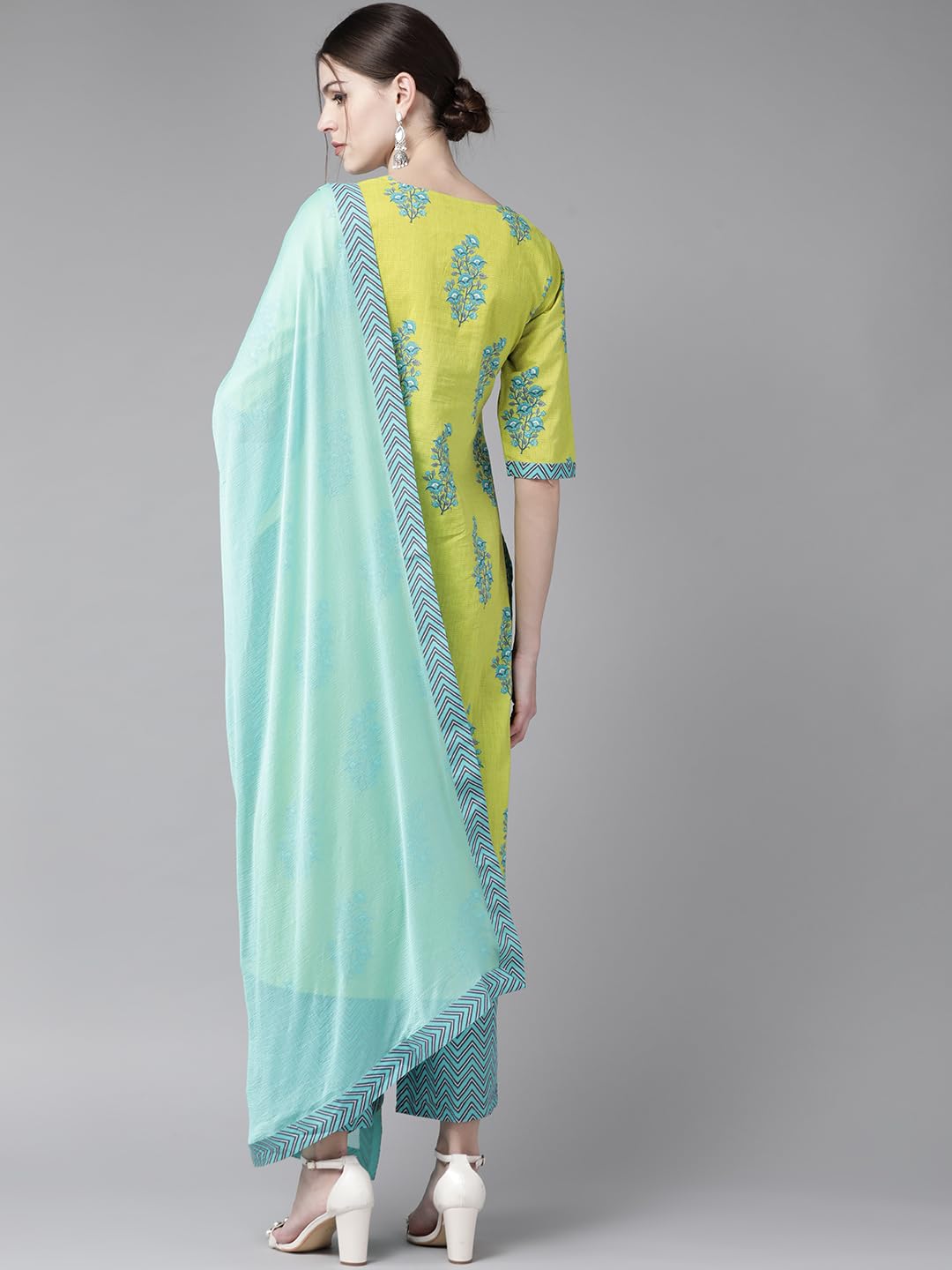Libas Women's Cotton Kurta Sets (20197_Green 