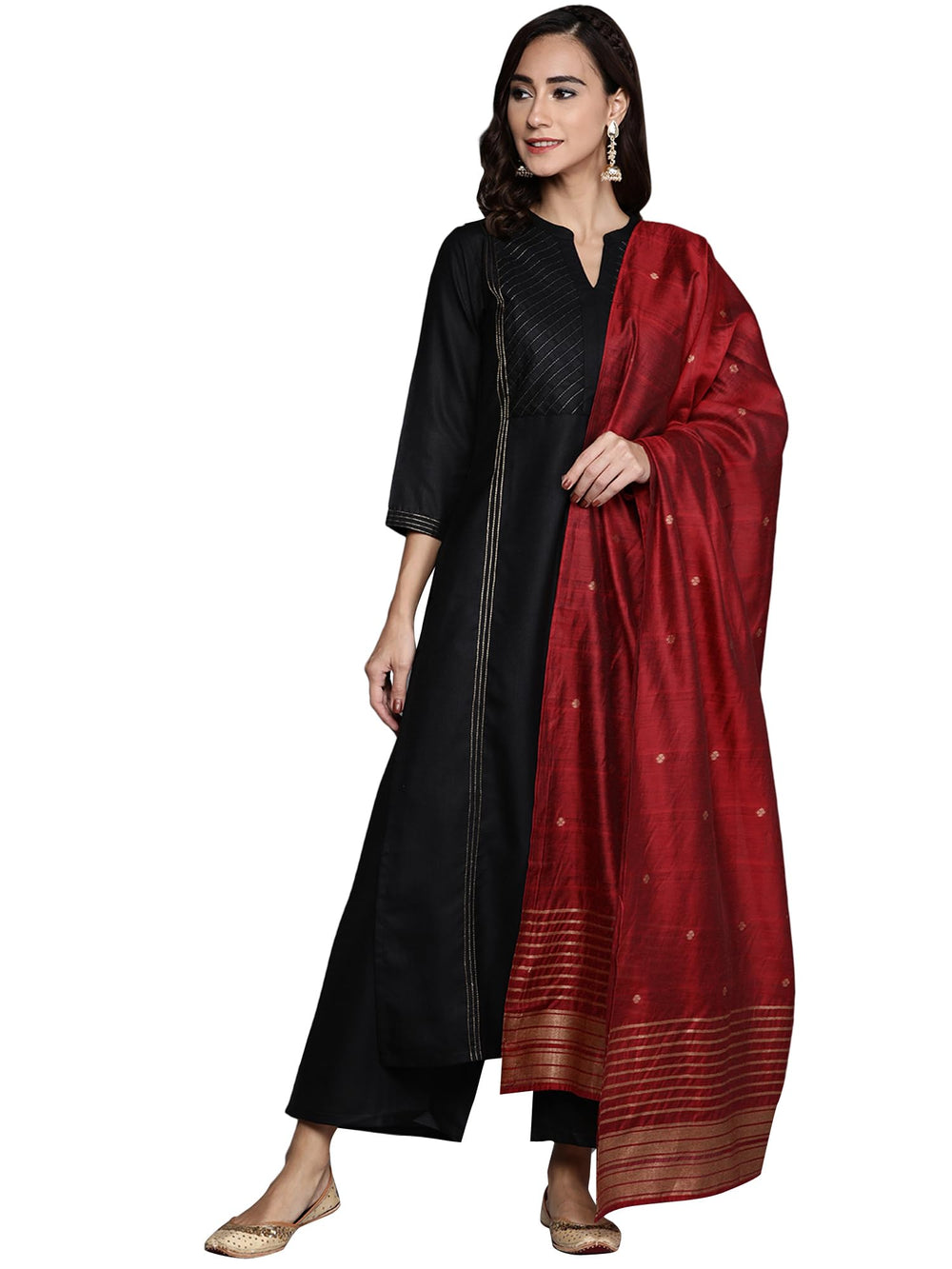 Libas Women's Cotton Kurta Sets (20231O_Black