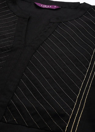 Libas Women's Cotton Kurta Sets (20231O_Black 