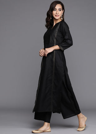 Libas Women's Cotton Kurta Sets (20231O_Black 