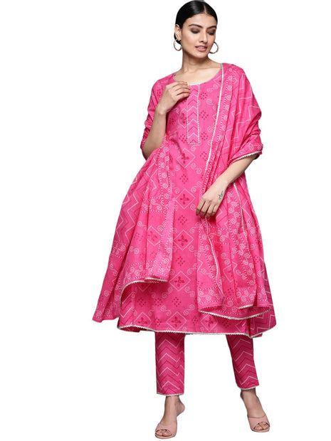 Libas Women's Cotton Kurta Sets (33127O_Magenta 