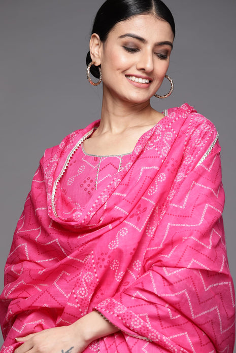 Libas Women's Cotton Kurta Sets (33127O_Magenta 