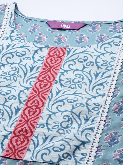 Libas Women's Cotton Kurta Sets (33204O_Blue 