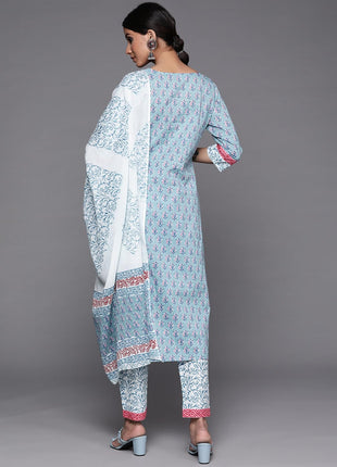 Libas Women's Cotton Kurta Sets (33204O_Blue 