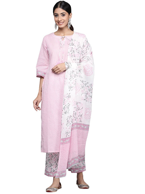 Libas Women's Cotton Kurta Sets (34386_Pink 