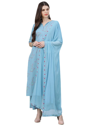 Libas Women's Cotton Kurta Sets (6909_Blue 