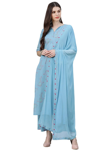 Libas Women's Cotton Kurta Sets (6909_Blue 
